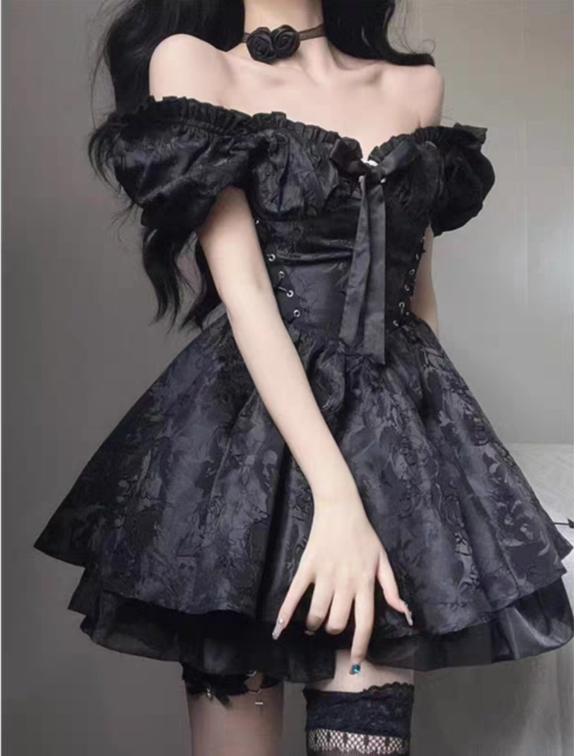 Goth Black Elbise